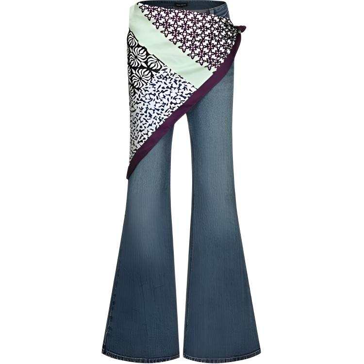 URBAN REVIVO Jeans Women's Sky Blue Moderate Flared Pants