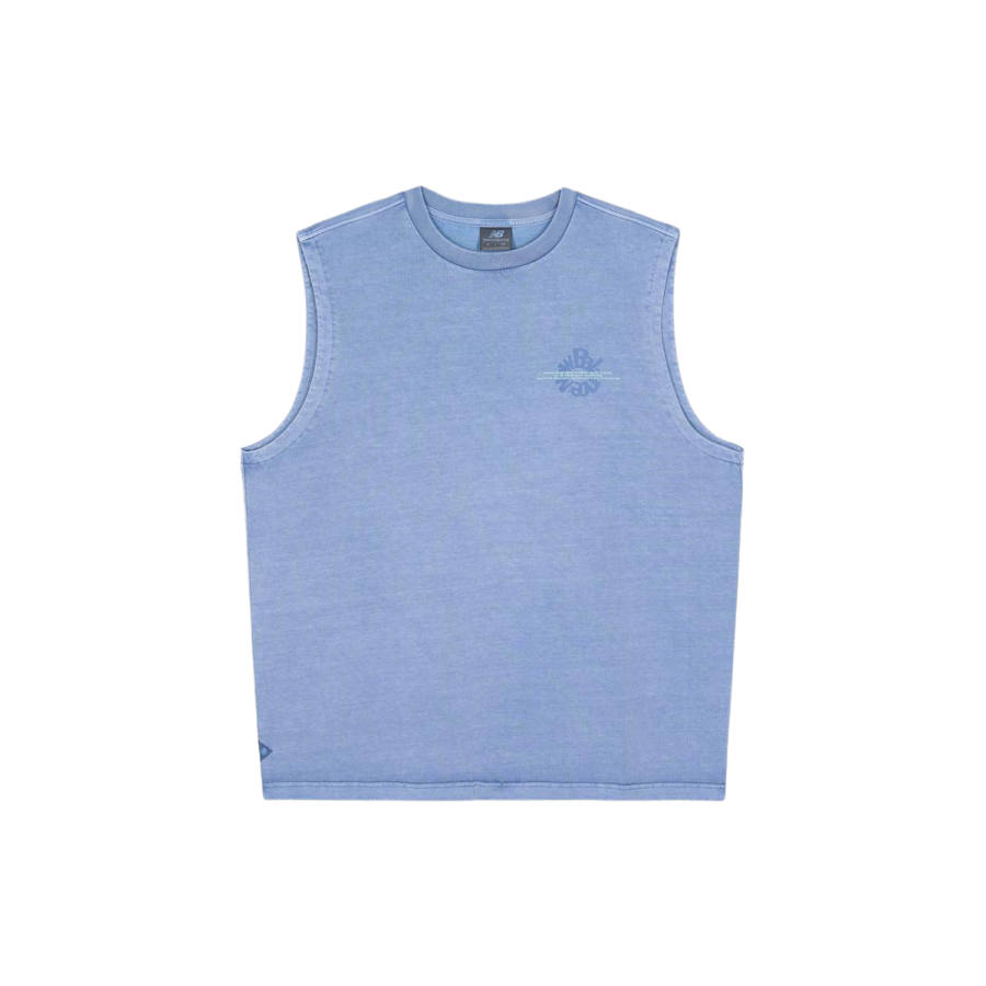 New Balance New Balance Running Tank Tops Unisex Gray Blue Crew Neck Moderate Straight Fit