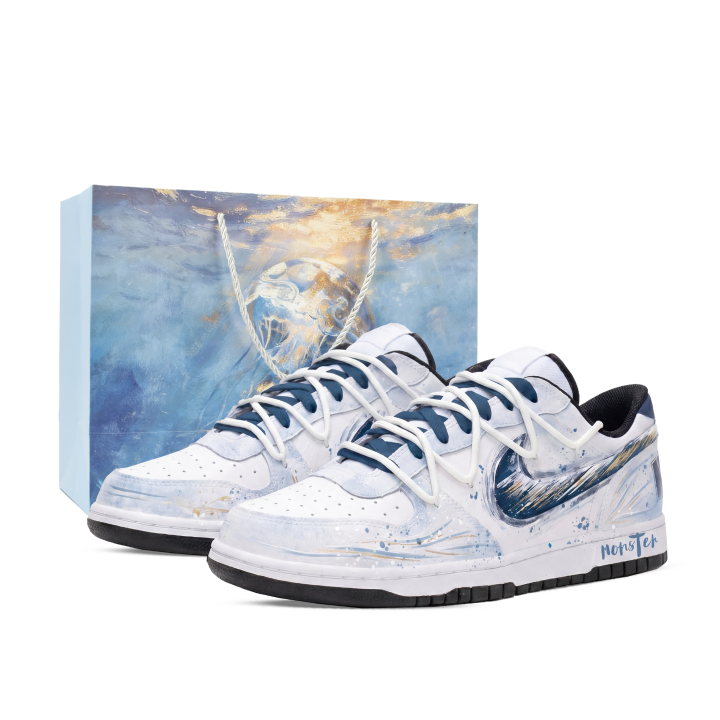 Nike Nike Big Skateboard Shoes Unisex Low Top White/Black/Gray/Blue