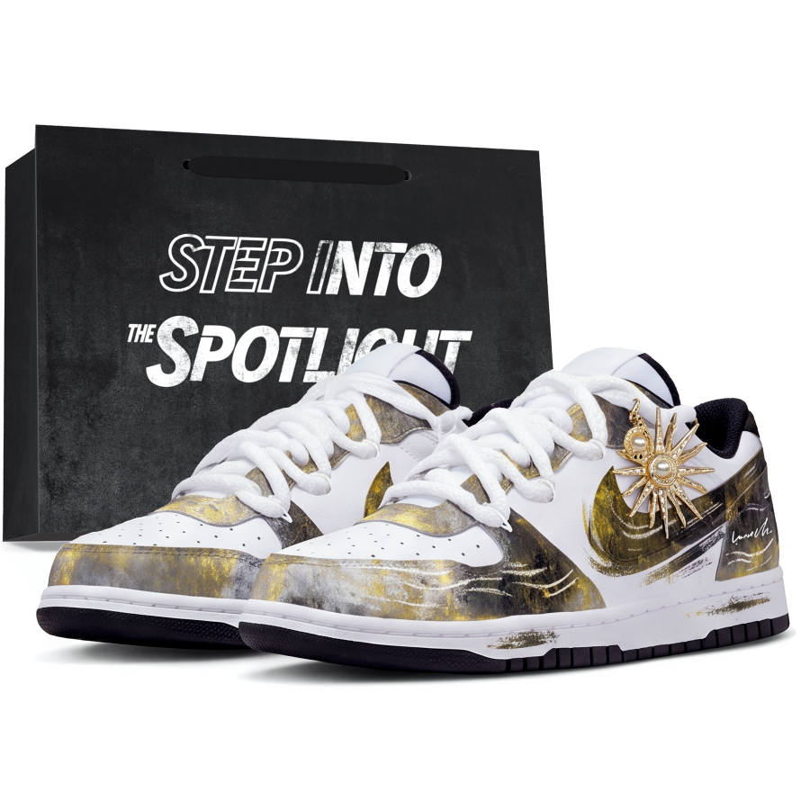 Nike Nike Big Skateboard Shoes Unisex Low Top Black/Gold/White