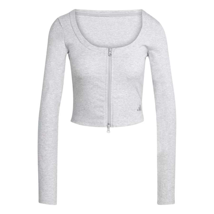 Adidas Adidas Knitwear Women's Light Heather Gray Square Collar Moderate Straight Fit