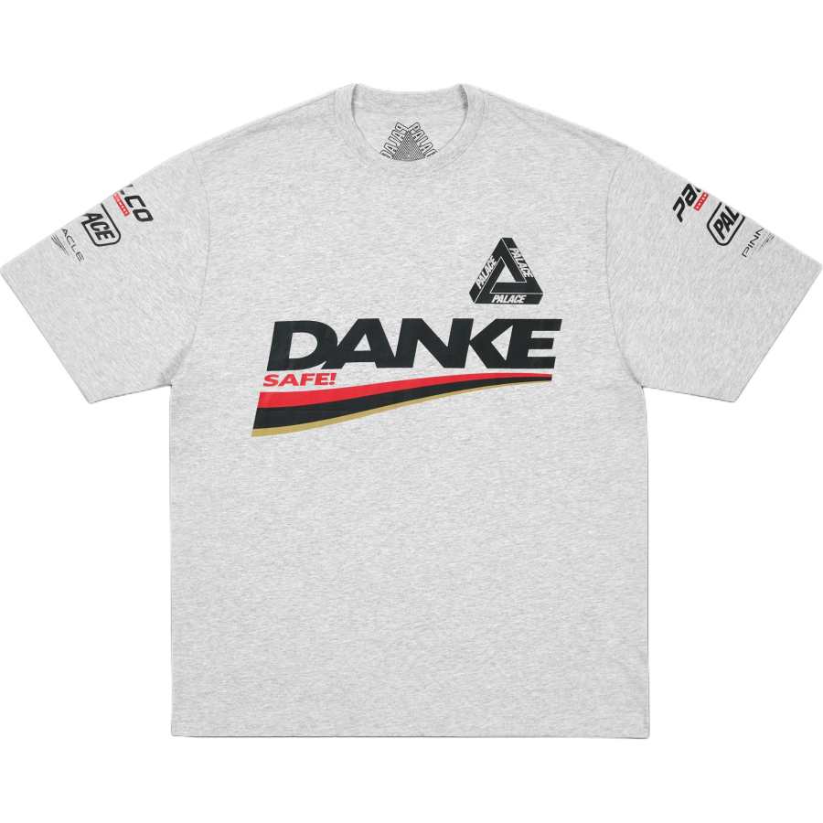 PALACE SS26 DROP8 DANKE T SHIRT GREY MARL T Shirt Unisex