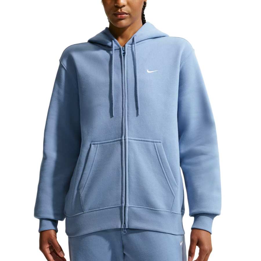 Nike Nike Swoosh Jackets Women's Work Blue/Sail White Hooded Non Detachable Moderate