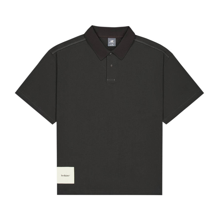 New Balance New Balance Polo Shirts Men's Charcoal Black Polo Collar Moderate Straight Fit