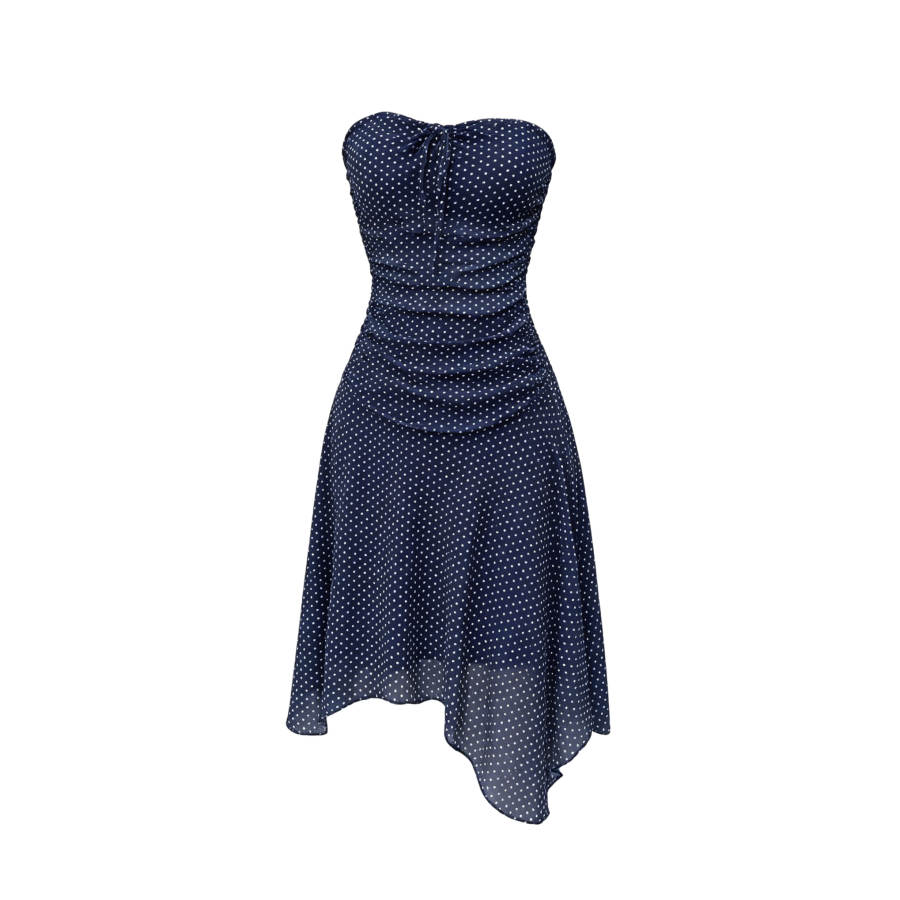 TUSHIFEI Sleeveless Dresses Women's Strapless Top Moderate Short Skirt A Line Skirt