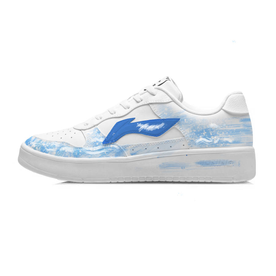 Li-Ning Li Ning Skateboard Shoes Unisex Low Top White Blue Gradient Ink Wash Colorway
