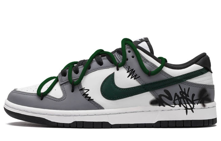 Nike Nike Dunk Skateboard Shoes Unisex Low Top Gray Green