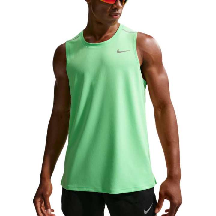 Nike Nike MILER Running Tank Tops Men's Phantom Green