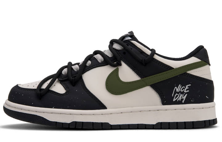 Nike Nike Dunk Skateboard Shoes Unisex Low Top Black Green