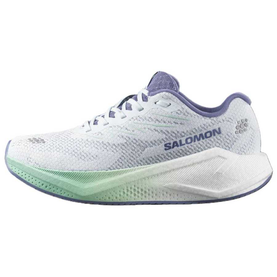 SALOMON AERO BLAZE 4 Running Shoes Women's Low Top Ancient Pool Blue/Pure White/Crane Purple