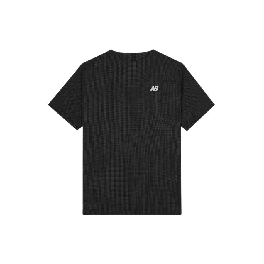 New Balance New Balance Running T Shirts Men's Black Crew Neck Moderate Straight Fit