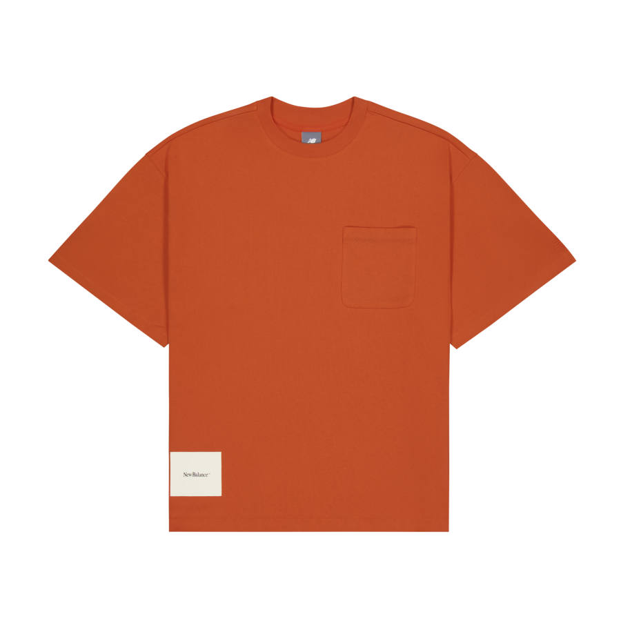 New Balance New Balance T Shirts Men's Sunset Orange Crew Neck Moderate Straight Fit