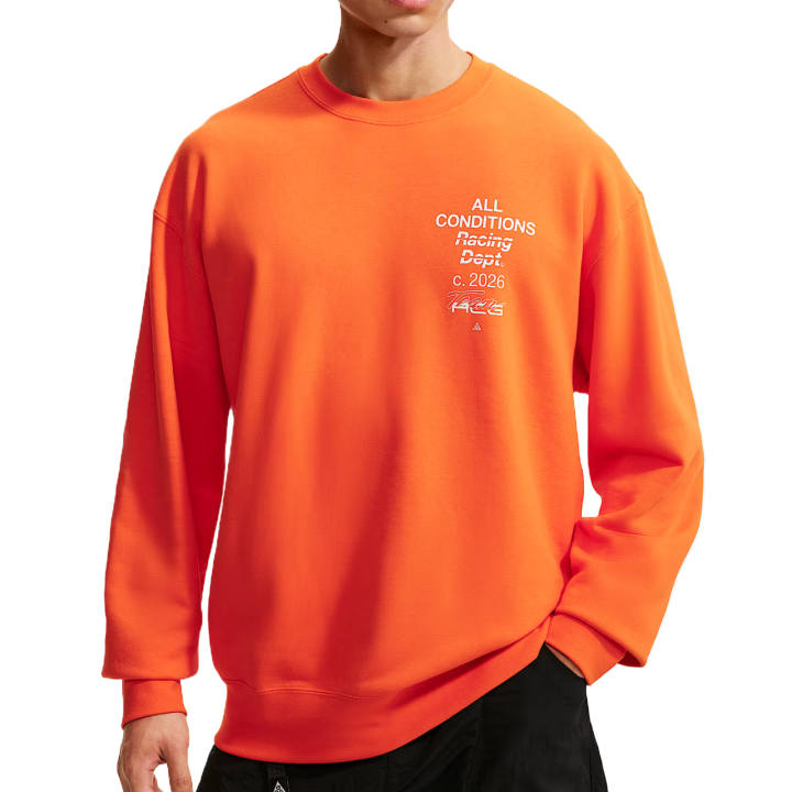 Nike Nike ACG Sweatshirts Men's Safety Orange/White Crew Neck Moderate