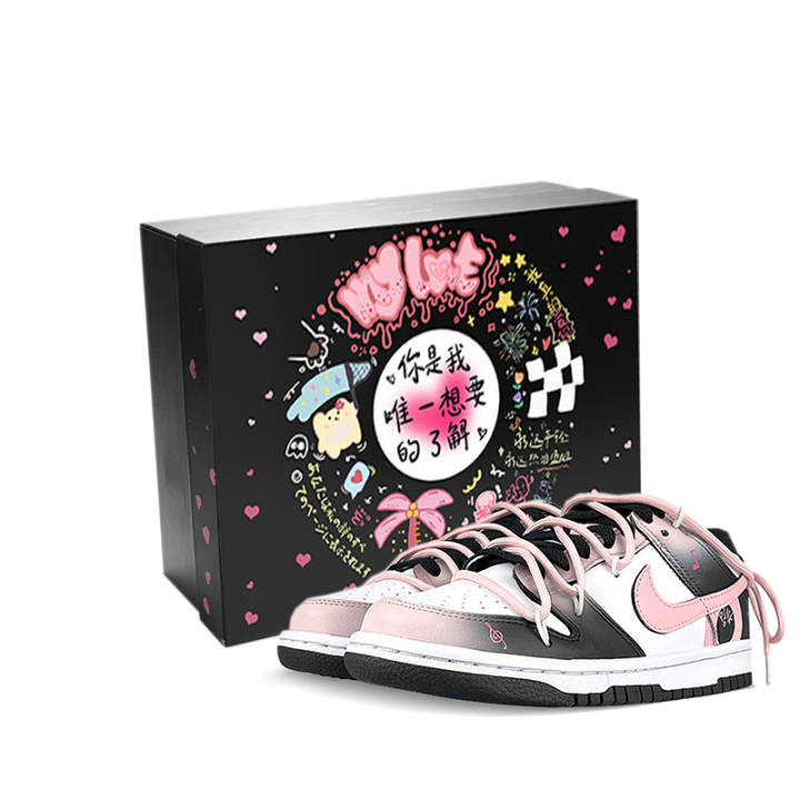 Nike Nike Dunk Skateboard Shoes Women's Low Top White/Pink/Black