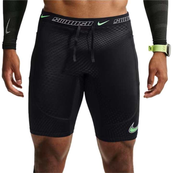 Nike Nike Running Shorts Men's Black/Iridescent Green/White Moderate