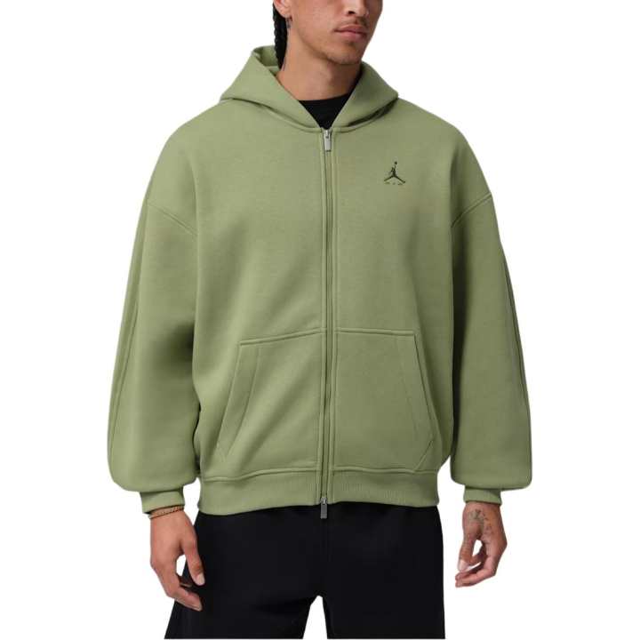Jordan Jordan Brooklyn Fleece Tops Men's Crocodile Leather/Medium Olive Hooded Non Detachable Moderate