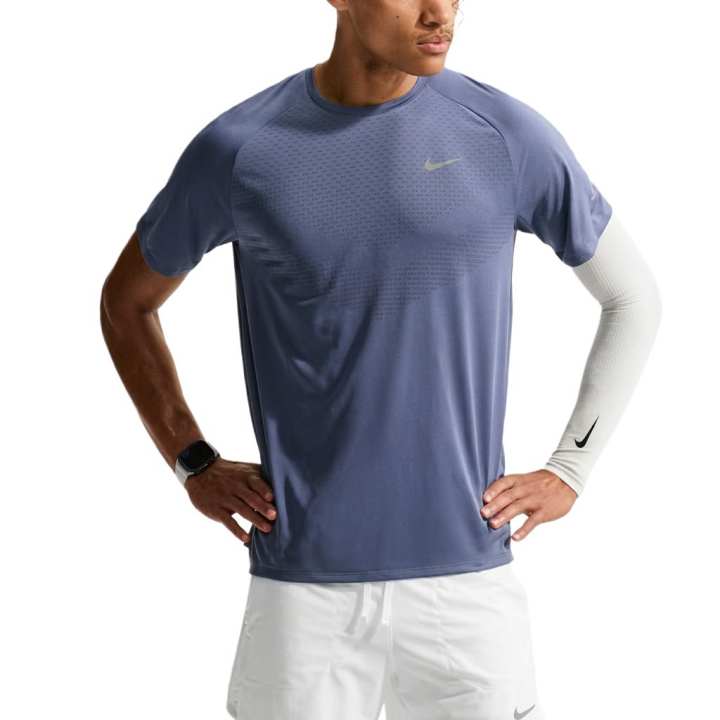 Nike Nike Dri FIT ADV Running T Shirts Men's Diffused Blue Crew Neck Moderate