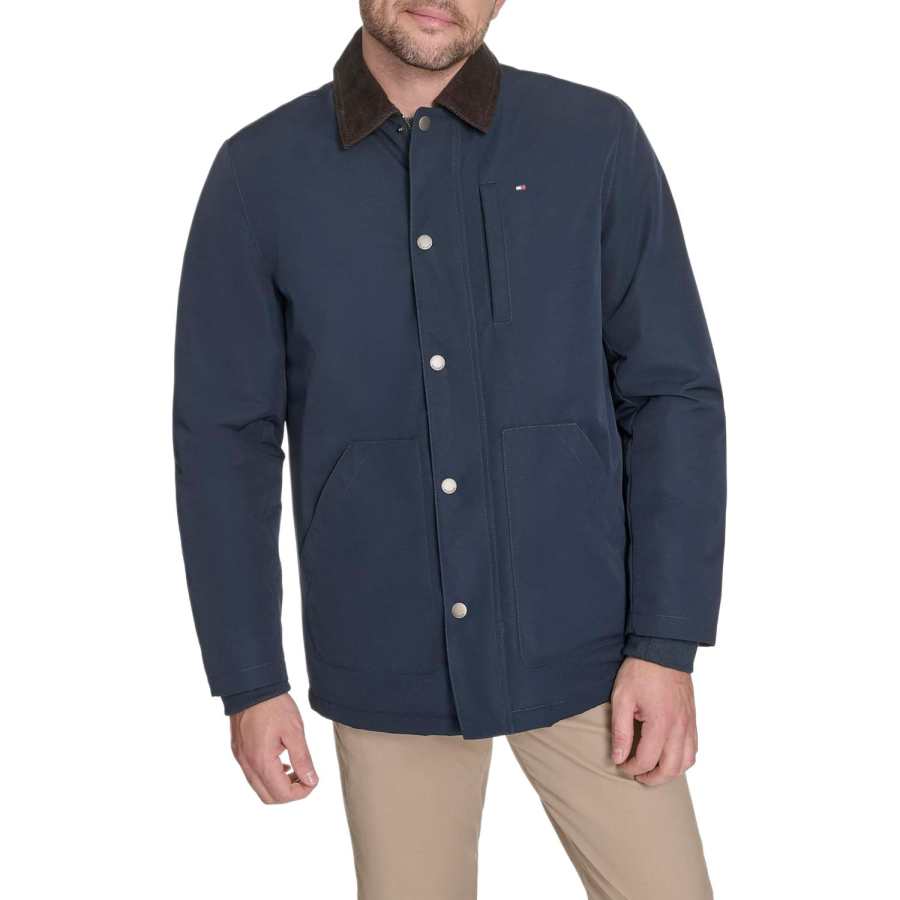 Tommy Hilfiger Jackets Men's Marine Lapel Moderate