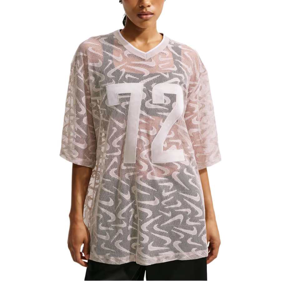 Nike Nike Sportswear T Shirts Women's Cream II/Light Bone/White V Neck Moderate Straight Fit