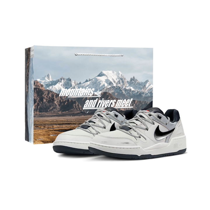 Nike Nike Full Force Skateboard Shoes Men's Low Top White Black Gray