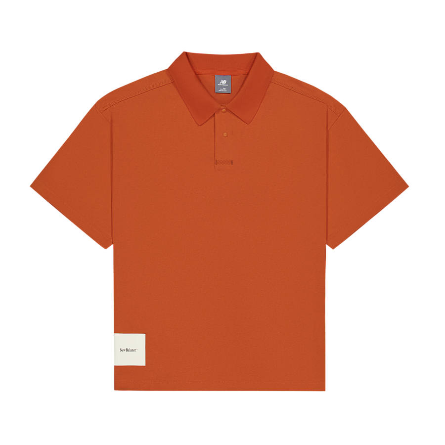 New Balance New Balance Polo Shirts Men's Sunset Orange Polo Collar Moderate Straight Fit