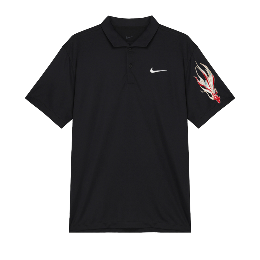 Nike Nike Polo Shirts Unisex Black Polo Collar Moderate Straight Fit