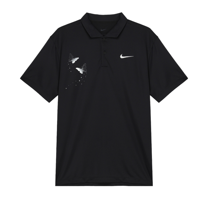 Nike Nike Polo Shirts Unisex Black Polo Collar Moderate Straight Fit