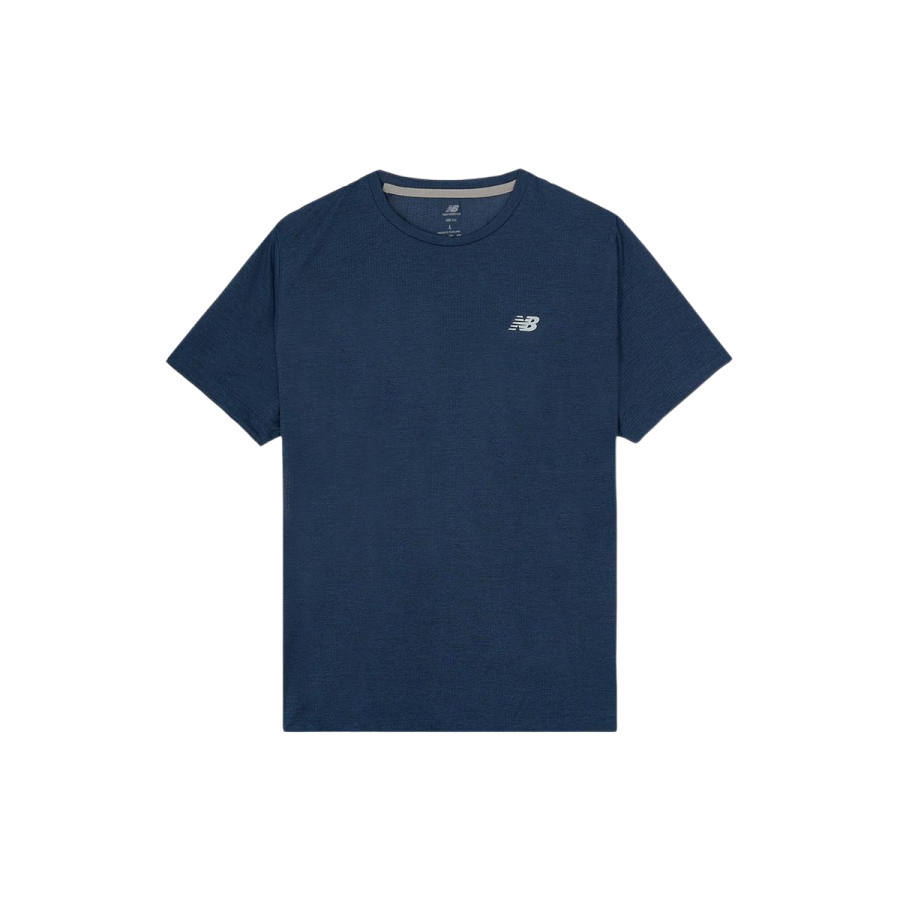 New Balance New Balance NB Athletic Running T Shirts Men's Blue Crew Neck Moderate Straight Fit