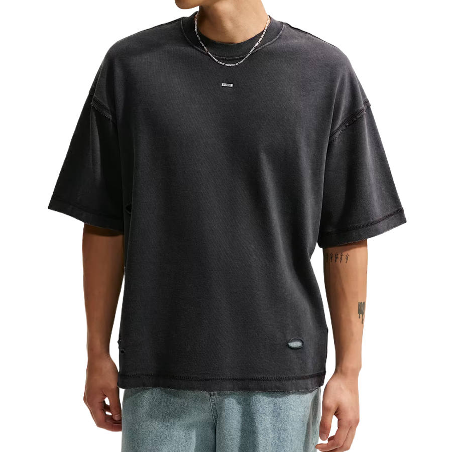 Nike Nike Sportswear T Shirts Men's Black/Ice Silver/Dark Smoke Gray Crew Neck Moderate