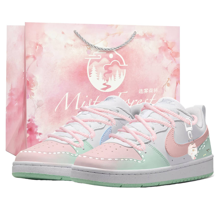 Nike Nike Court Borough Skateboard Shoes Women's Low Top Pink Green