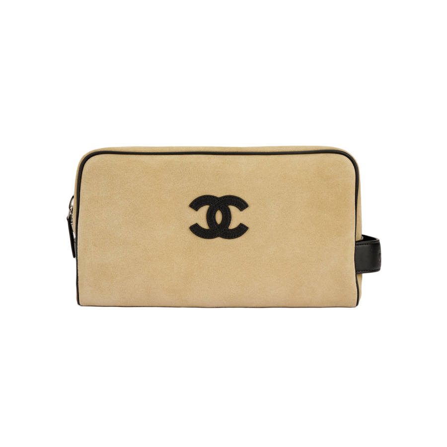 CHANEL Logo Clutch Women's Yellow