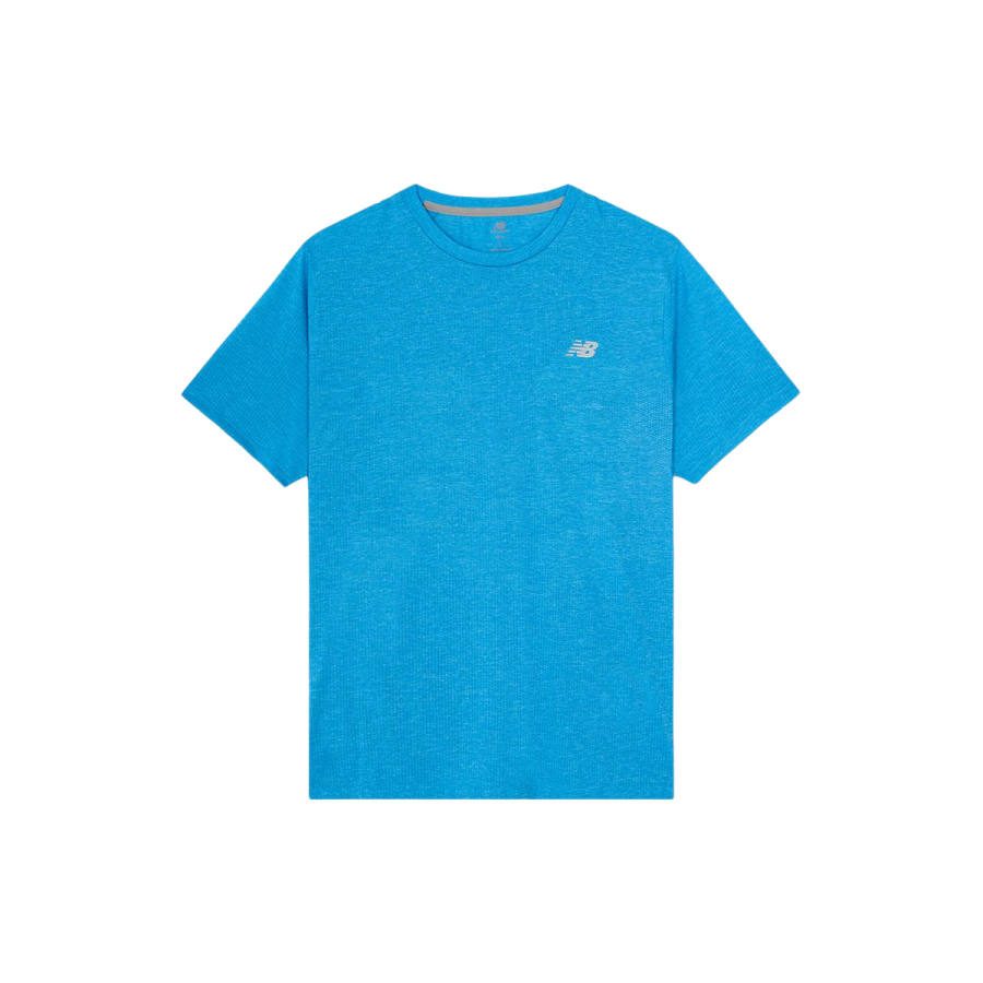 New Balance New Balance NB Athletic Running T Shirts Men's Light Blue Crew Neck Moderate Straight Fit