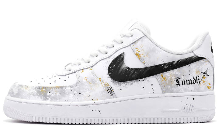 Nike Nike Air Force 1 Skateboard Shoes Men's Low Top White/Gray/Gold/Black