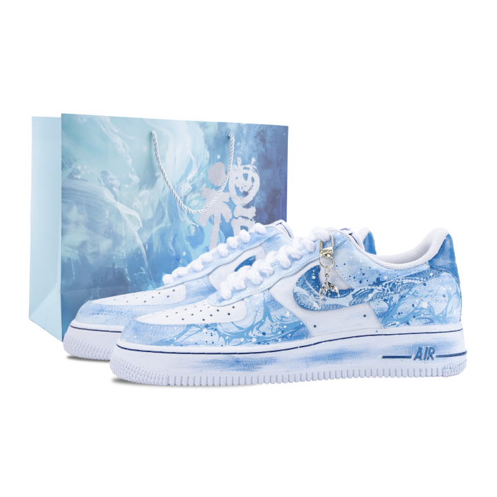 Nike Nike Air Force 1 Skateboard Shoes Men's Low Top White/Blue