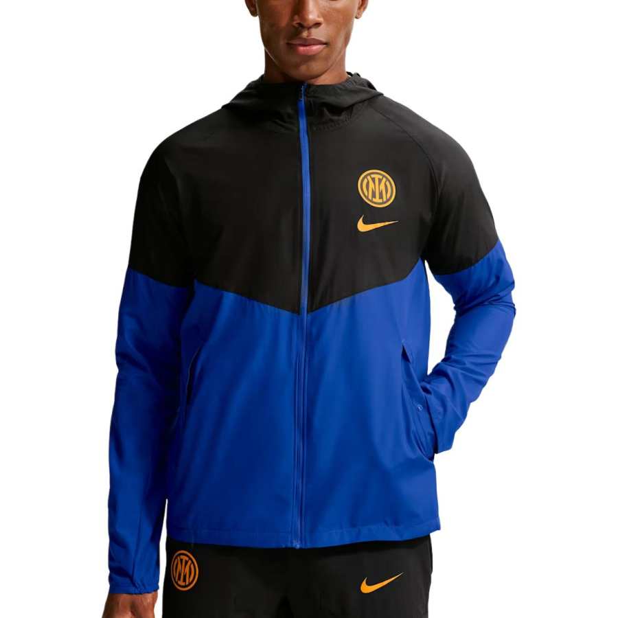 Nike Nike Sportswear Jackets Men's Black/Lyon Blue/University Gold Hooded Non Detachable Moderate
