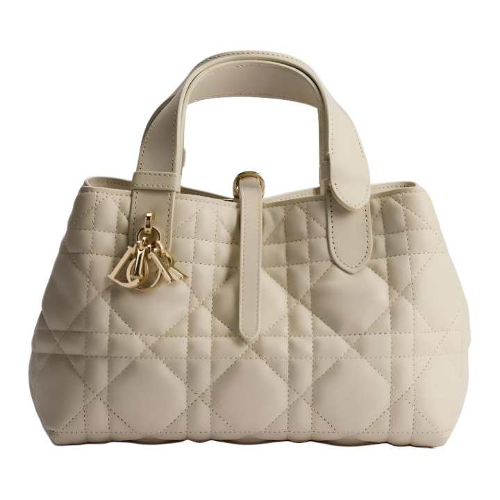 DIOR DIOR Toujours Calfskin Handbag Small Women's Beige
