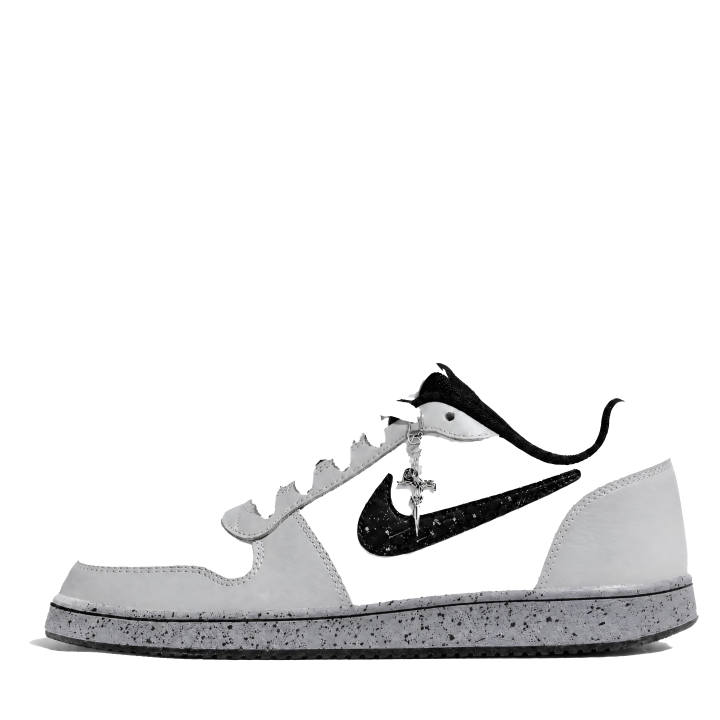 Nike Nike EBERNON Skateboard Shoes Men's Low Top White Black Gray Multicolor