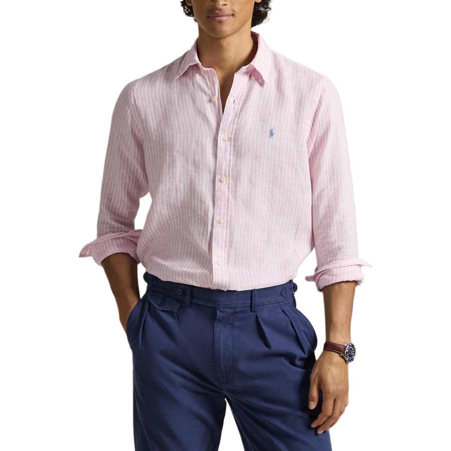 Polo Ralph Lauren Shirts Men's Pink Lapel Moderate Other