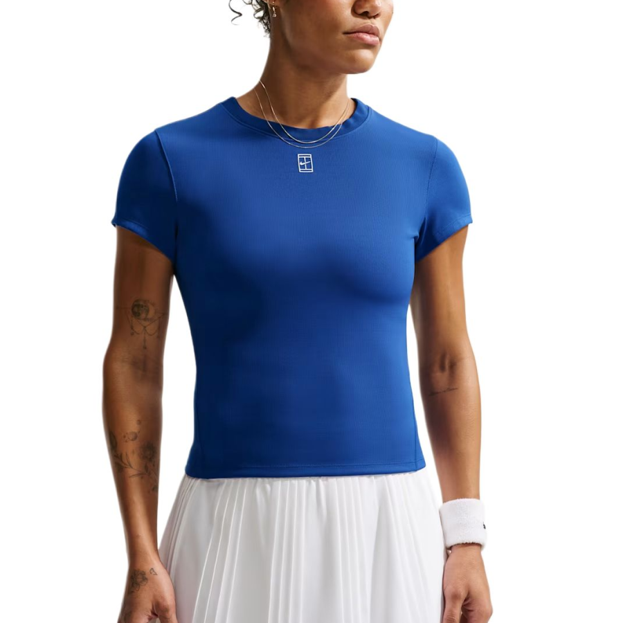 Nike Nike Court Advantage Tennis Tops Women's Vintage Sapphire Blue/White Crew Neck Moderate