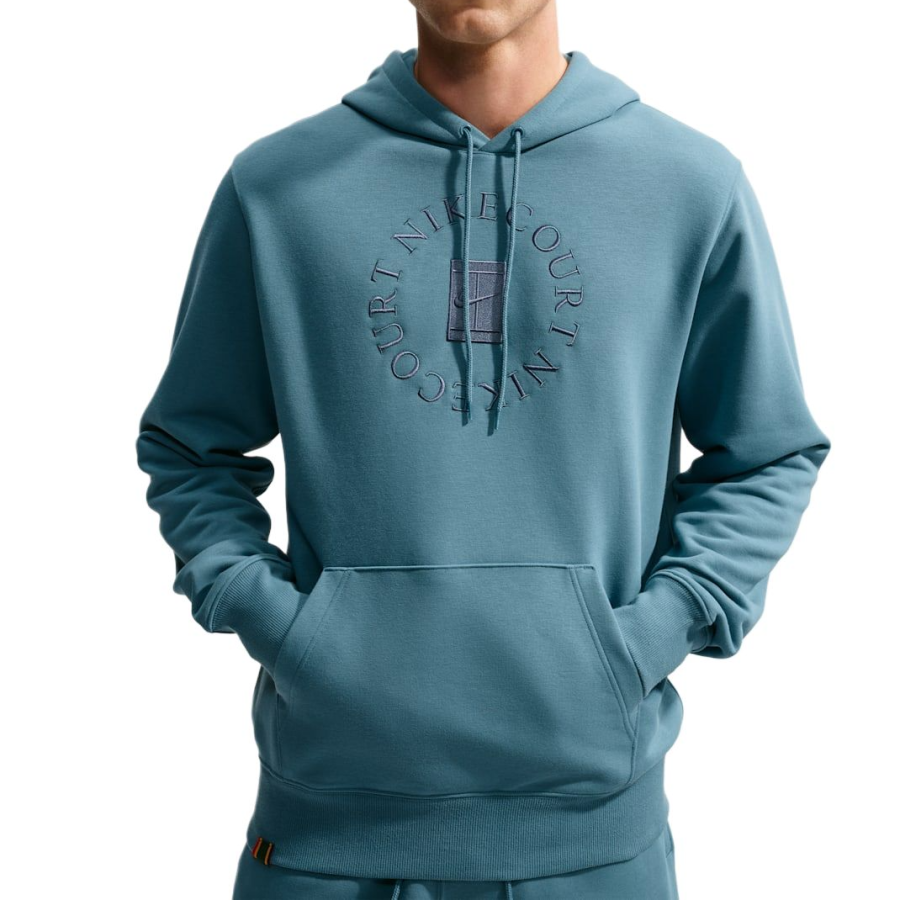 Nike Nike COURT HERITAGE Sweatshirts Men's Smoke Blue/New Slate Gray Hooded Non Detachable Moderate