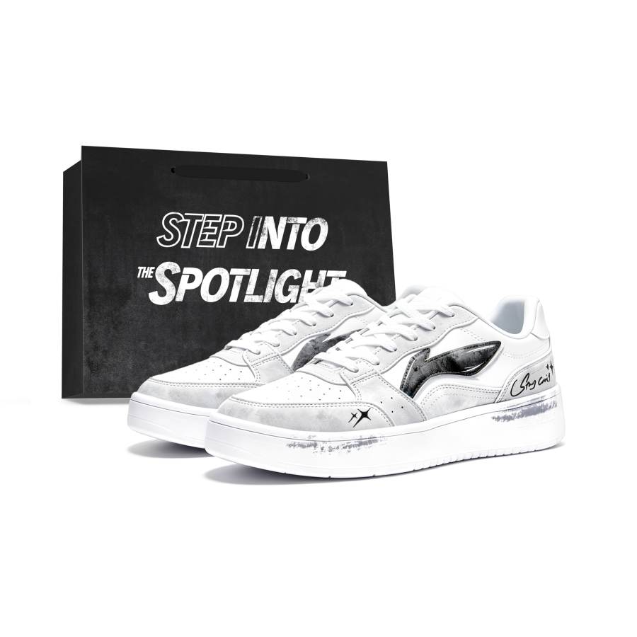 Li-Ning Li Ning Sycee Skateboard Shoes Men's Low Top White Black