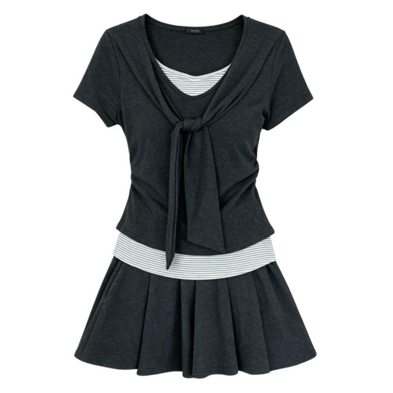 CPAURA Two Piece Skirt Sets Women's Moderate Short Skirt