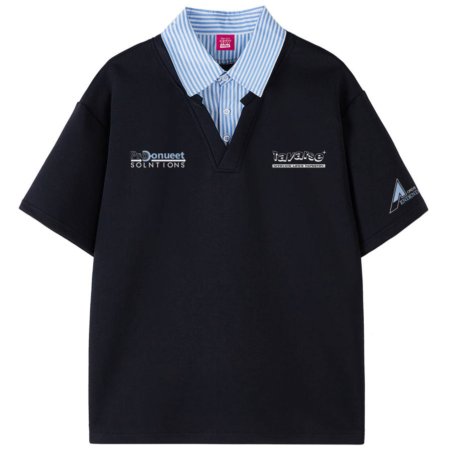 Disney Polo Shirts Unisex Lapel Thin Mock Two Piece