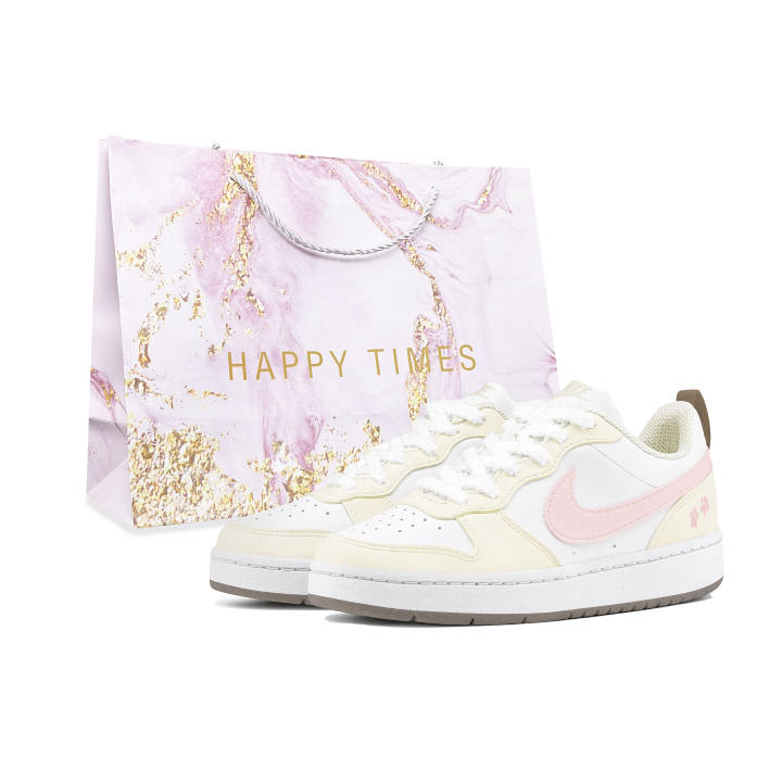 Nike Nike Court Borough Skateboard Shoes Women's Low Top Pink/Yellow