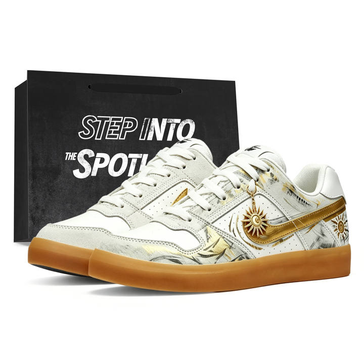 Nike Nike Court Vision 1 Skateboard Shoes Men's Low Top White/Gold
