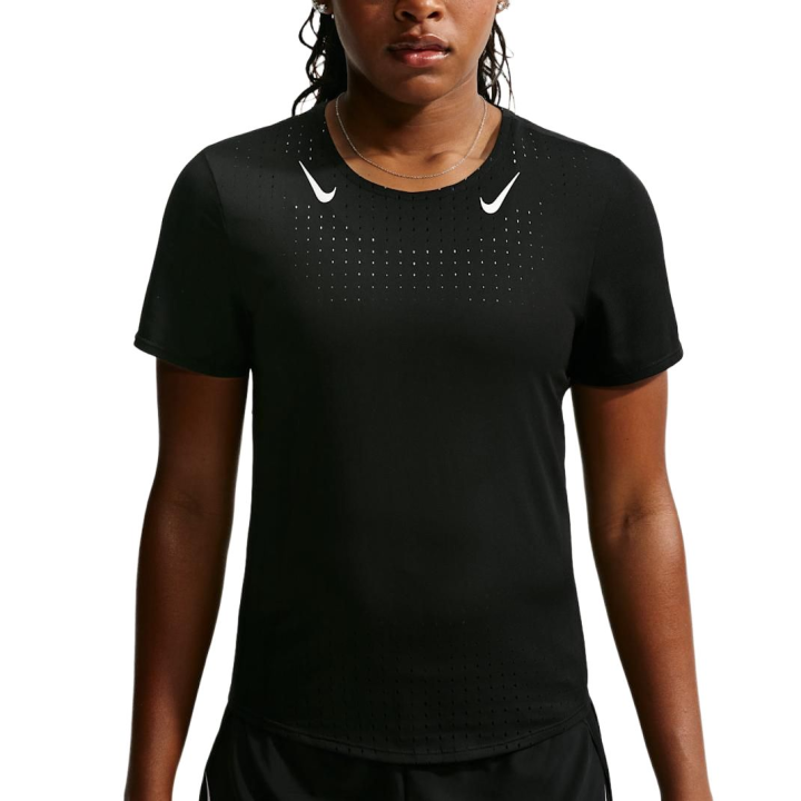 Nike Nike AEROSWIFT Running T Shirts Women's Black/White Crew Neck