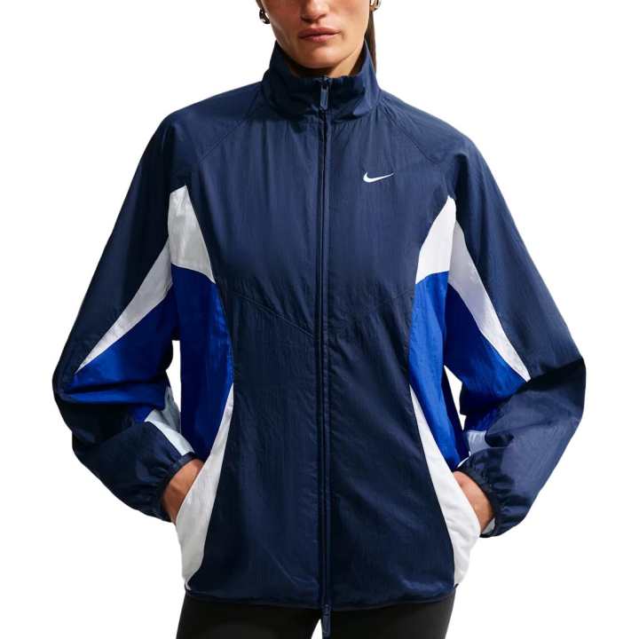 Nike Nike Sportswear Jackets Women's Midnight Blue/Vintage Blue/White/White Stand Collar Moderate