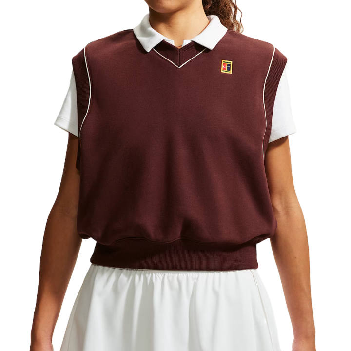 Nike Nike Tennis Tops Women's Mysterious Maroon V Neck Moderate