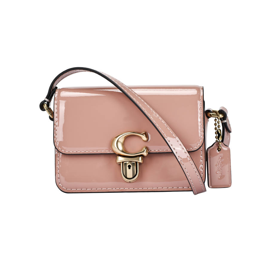 COACH Studio Cow Leather Shoulder Bag, Crossbody Bag Mini Women's Pink