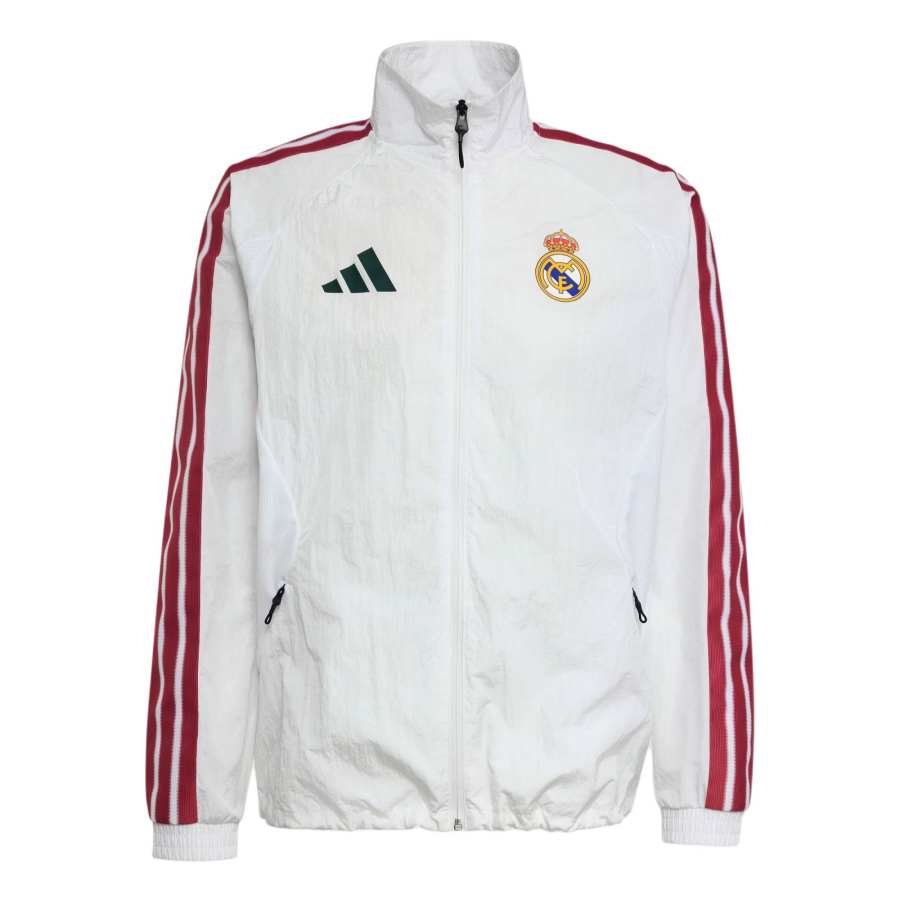 Adidas Adidas Jackets Men's White Stand Collar Moderate Straight Fit